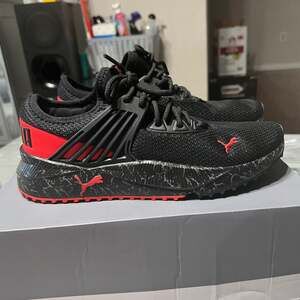 Puma Pacer Future Marbleized Black/High Risk Red-Castlerock Sneakers